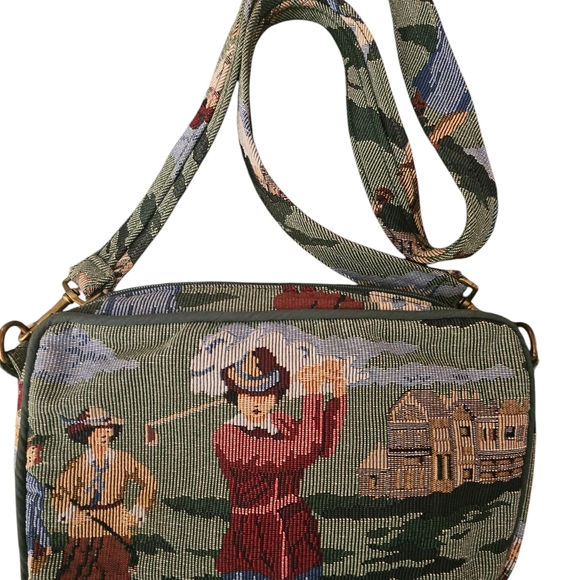 Vintage Embroidered Tapestry Golf Shoulder Bag - Picture 2 of 8